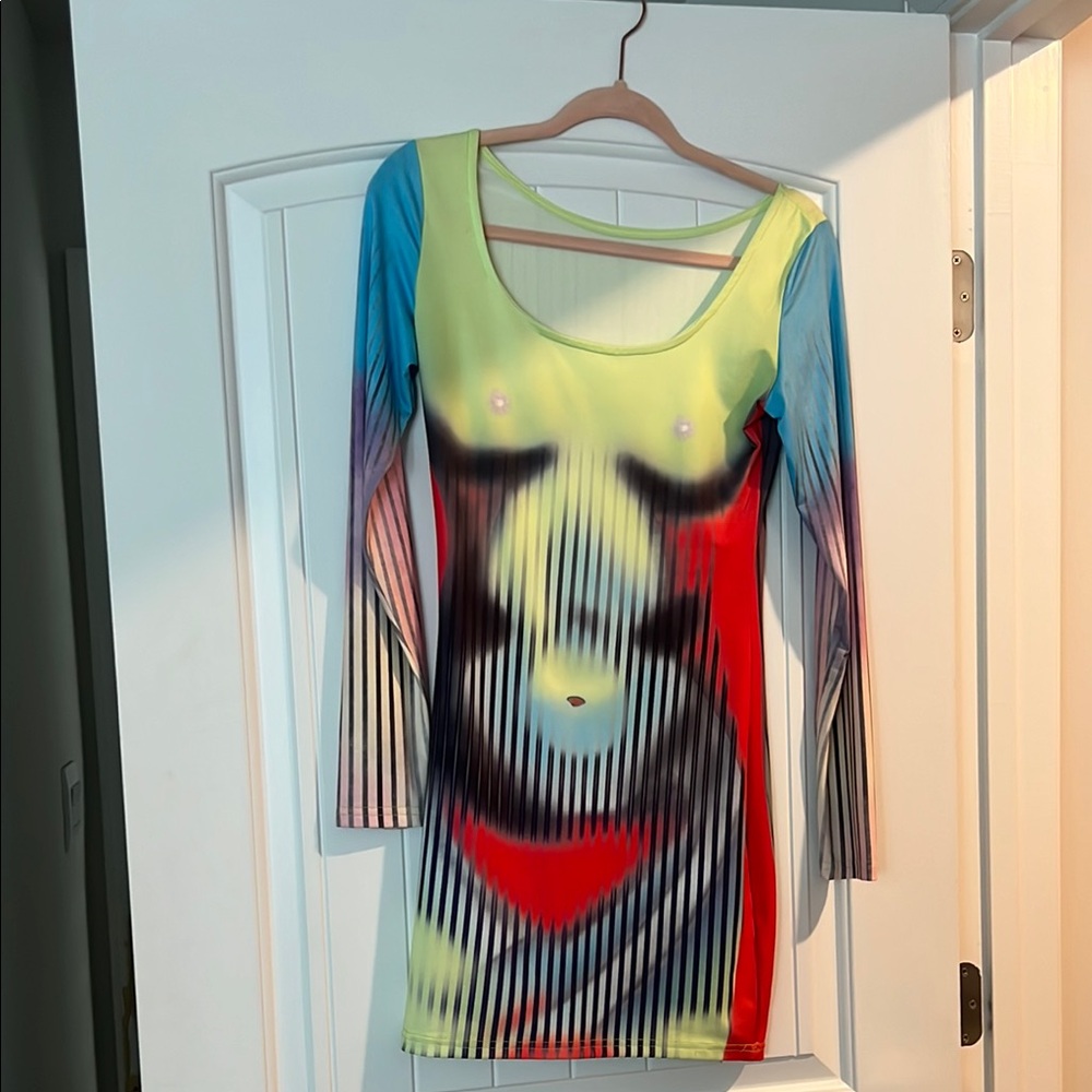 EGO Colorful Long Sleeve Bodycon Dress